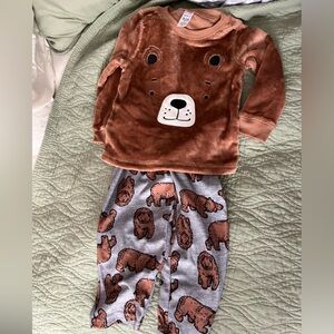 Carter's Cozy Brown Bear Pajama Set size 3T